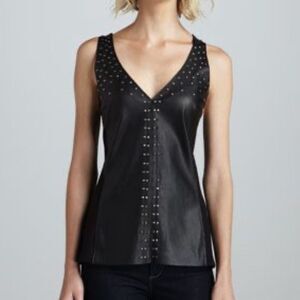 Velvet Short Sleeve Faux Leather Small